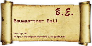 Baumgartner Emil névjegykártya